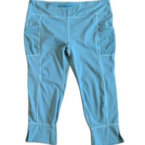 💸$13 LIE Life Integrity Earth Activewear Capris Women's Size XXL  Soft Blue